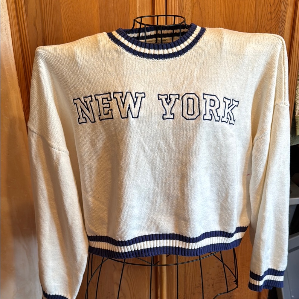 Sincerely Jules Striped Trim NY Sweater